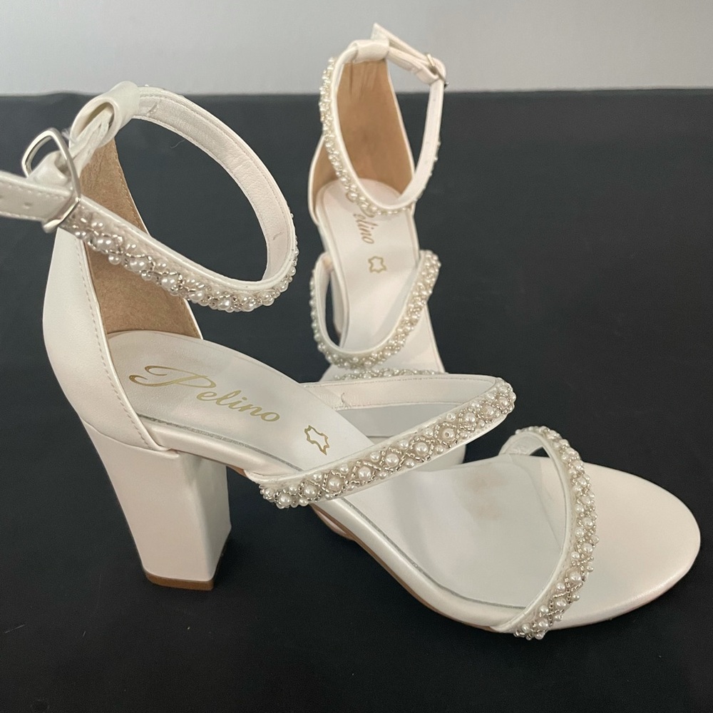 Beaded Wedding Bridal Block Heels - NTW - Size 8.5